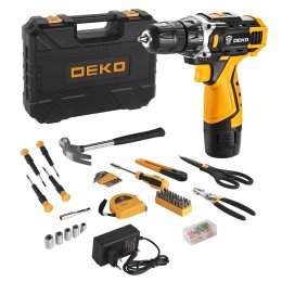 Акк. дрель DEKO DKCD12FU-Li (063-4104)  акк 12В/1.5 Ач, патрон БЗП 3/8, с оснасткой в кейсе