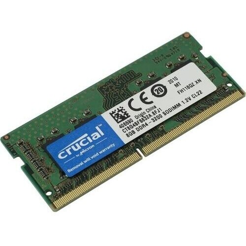 Модуль памяти Crucial DRAM 8GB DDR4 3200 MT/s (PC4-25600) CL22 SR x8 Unbuffered SODIMM 260pin, EAN: 649528790095.(RCISCT8G4SFS832A)(CT8G4SFS832A)