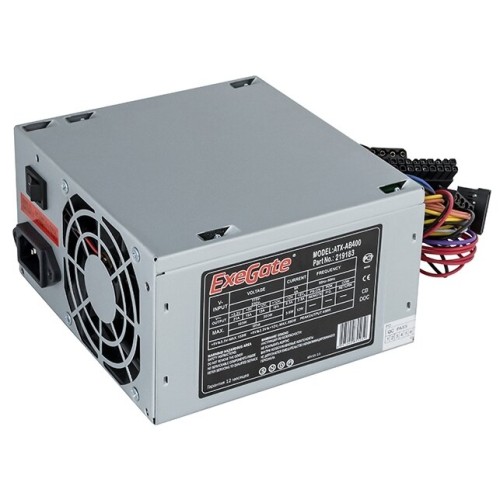 Блок питания 400W ExeGate AB400, ATX, 8cm fan, 24p+4p, 3*SATA, 2*IDE, FDD