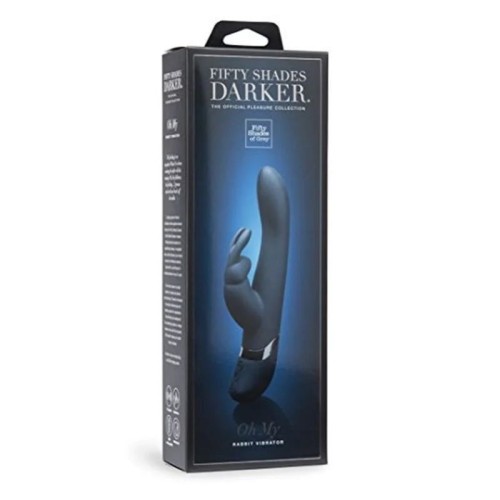 Тёмно-синий вибратор Oh My USB Rechargeable Rabbit Vibrator - 25,4 см.
