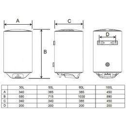 Накопительный водонагреватель Timberk SWH RE19 100 V сухой ТЭН
