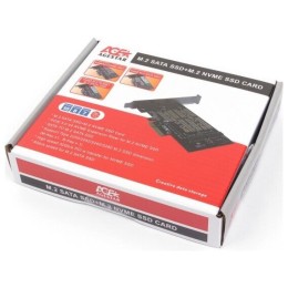 Адаптер AgeStar AS-MC02  PCI-E для M.2 SATA SSD+M.2 NVME SSD Card