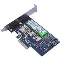 Адаптер AgeStar AS-MC02  PCI-E для M.2 SATA SSD+M.2 NVME SSD Card