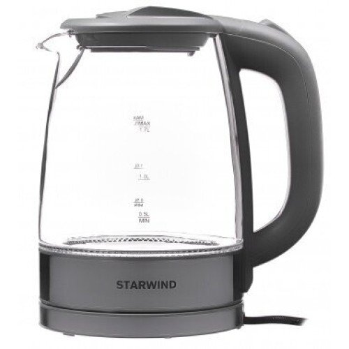 Электрочайник STARWIND SKG2315 1.7л. 2200Вт серый/серебристый (корпус: стекло)