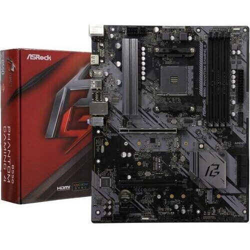 Плата материнская Asrock B550 PHANTOM GAMING 4, AM4, AMD B550, ATX, BOX