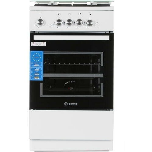 Газовая плита DE LUXE 5040.42г(кр)чр белый
