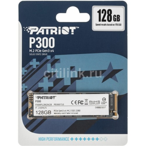 Жесткий диск SSD Patriot M.2 2280 128GB P300P128GM28 PATRIOT