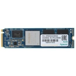Накопитель SSD M.2 2280 500GB Apacer AS2280Q4 Client SSD AP500GAS2280Q4-1 PCIe Gen4x4 with NVMe, 5000/2500, IOPS 750K, MTBF 1.5M, 3D TLC, 850TBW, 1.7DWPD, Kit Heatsink and mount, NVMe 1.3, RTL