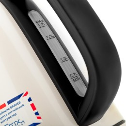 Электрочайник BRAYER BR1005YE 2200Вт, STRIX, сталь окраш, термометр,роз.