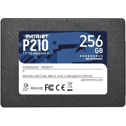 SSD накопитель Patriot 2.5" 256GB P210 <P210S256G25> (SATA3, up to 500/400Mbs, 3D TLC, 7mm)