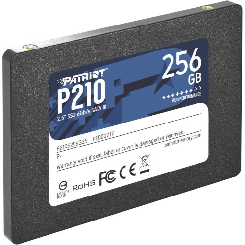 SSD накопитель Patriot 2.5" 256GB P210 <P210S256G25> (SATA3, up to 500/400Mbs, 3D TLC, 7mm)