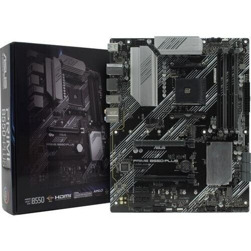 Материнская плата Asus PRIME B550-PLUS Soc-AM4 AMD B550 4xDDR4 ATX AC`97 8ch(7.1) GbLAN RAID+HDMI+DP