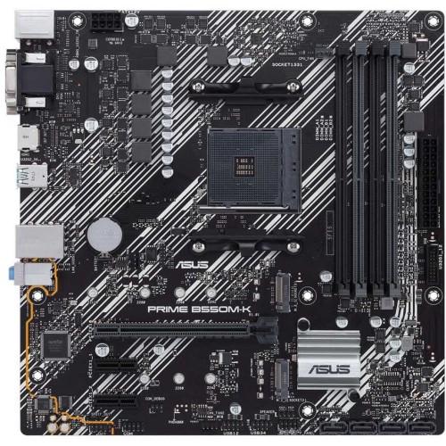 Материнская плата Asus PRIME B550M-K Soc-AM4 AMD B550 4xDDR4 mATX AC`97 8ch(7.1) GbLAN RAID+VGA+DVI+HDMI
