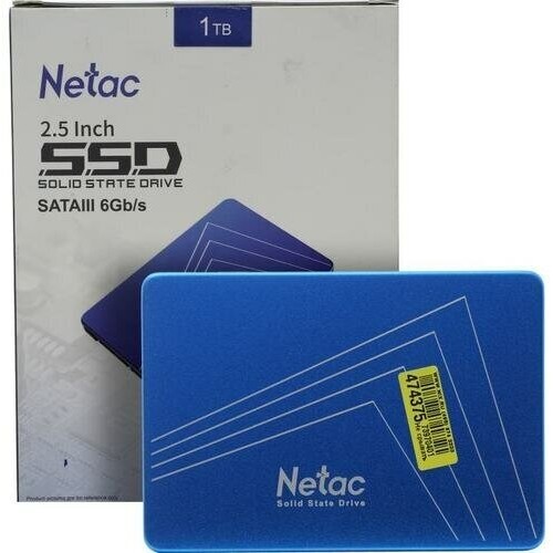 Накопитель SSD 2.5" Netac 1.0Tb N600S Series <NT01N600S-001T-S3X> Retail (SATA3, up to 560/520MBs, 3D TLC, 7mm)