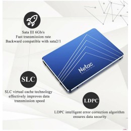 Накопитель SSD 2.5" Netac 120Gb N535S Series <NT01N535S-120G-S3X> Retail (SATA3, up to 510/440MBs, 3D TLC, 7mm)