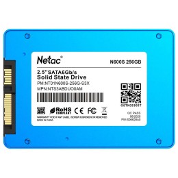 Накопитель SSD  2.5" Netac 256Gb N600S Series <NT01N600S-256G-S3X> Retail (SATA3, up to 540/490MBs, 3D TLC, 7mm)
