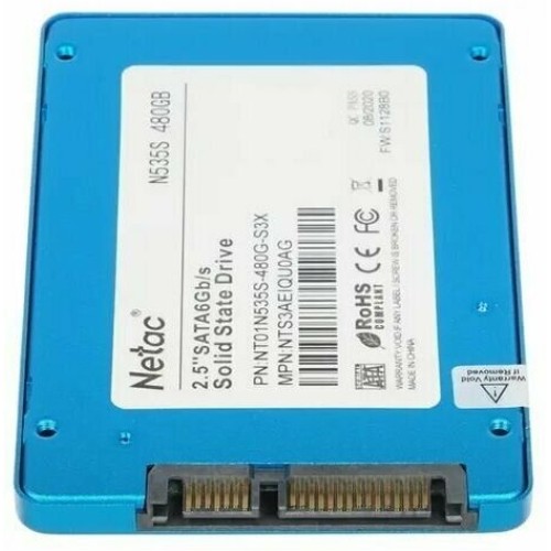 Накопитель SSD 2.5" Netac 480Gb N535S Series <NT01N535S-480G-S3X> Retail (SATA3, up to 540/490MBs, 3D TLC, 7mm)