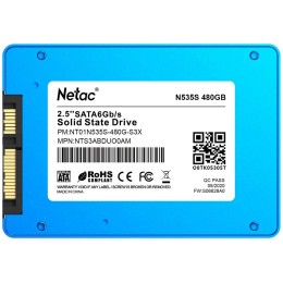 Накопитель SSD 2.5" Netac 480Gb N535S Series <NT01N535S-480G-S3X> Retail (SATA3, up to 540/490MBs, 3D TLC, 7mm)