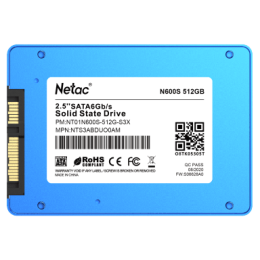 Накопитель SSD Netac 512Gb N600S Series <NT01N600S-512G-S3X> Retail 2.5" (SATA3, up to 540/490MBs, 3D TLC, 7mm)