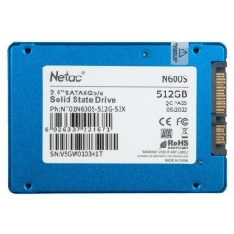Накопитель SSD Netac 512Gb N600S Series <NT01N600S-512G-S3X> Retail 2.5" (SATA3, up to 540/490MBs, 3D TLC, 7mm)