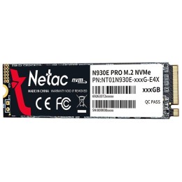 Накопитель SSD M.2 Netac 128Gb N930E Pro Series <NT01N930E-128G-E4X> Retail (PCI-E 3.1 x4, up to 970/650MBs, 3D TLC/QLC, NVMe 1.3, 22х80mm)