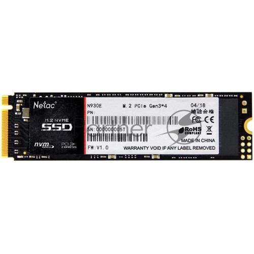 Накопитель SSD M.2 Netac 128Gb N930E Pro Series <NT01N930E-128G-E4X> Retail (PCI-E 3.1 x4, up to 970/650MBs, 3D TLC/QLC, NVMe 1.3, 22х80mm)