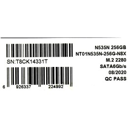 Накопитель SSD M.2 Netac 256Gb N930E Pro Series <NT01N930E-256G-E4X> Retail (PCI-E 3.1 x4, up to 2040/1270MBs, 3D TLC/QLC, NVMe 1.3, 22х80mm)