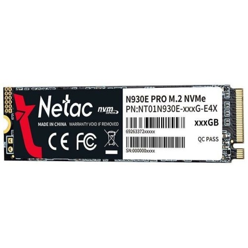 Накопитель SSD M.2 Netac 512Gb N930E Pro Series <NT01N930E-512G-E4X> Retail (PCI-E 3.1 x4, up to 2080/1700MBs, 3D TLC/QLC, NVMe 1.3, 22х80mm)