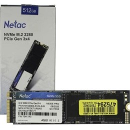 Накопитель SSD M.2 Netac 512Gb N930E Pro Series <NT01N930E-512G-E4X> Retail (PCI-E 3.1 x4, up to 2080/1700MBs, 3D TLC/QLC, NVMe 1.3, 22х80mm)