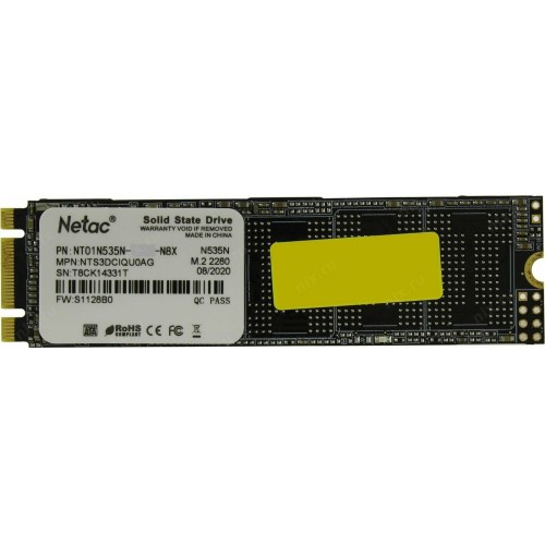 Накопитель SSD mSATA Netac 512Gb N5M Series <NT01N5M-512G-M3X> Retail (SATA3, up to 540/490MBs, 3D TLC)