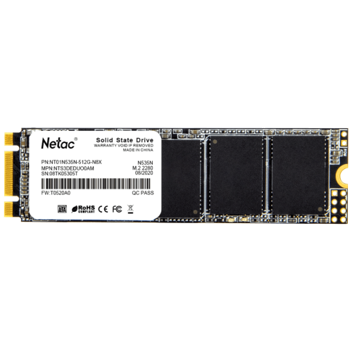 Накопитель SSD mSATA Netac 512Gb N5M Series <NT01N5M-512G-M3X> Retail (SATA3, up to 540/490MBs, 3D TLC)
