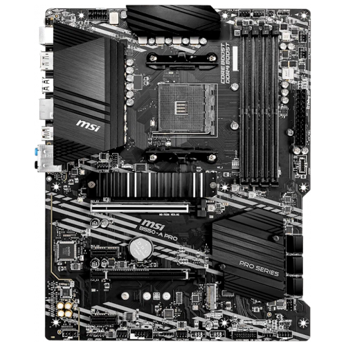 Материнская плата MSI B550-A PRO (AM4, 4xDDR4, 1xPCI-Ex16, 2xPCI-Ex1, USB3.2, 6xSATA III,2xM.2, DP, HDMI) ATX Retail