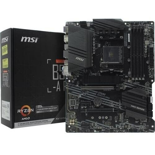 Материнская плата MSI B550-A PRO (AM4, 4xDDR4, 1xPCI-Ex16, 2xPCI-Ex1, USB3.2, 6xSATA III,2xM.2, DP, HDMI) ATX Retail