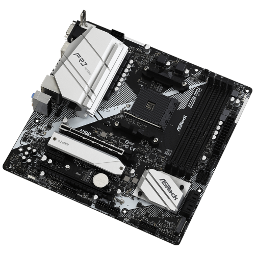 Материнская плата ASROCK B550M PRO4 (AM4, AMD B550, 4xDDR4,2xPCIe x16,2xPCI Ex1, 6 SATA3 , M.2, DP,HDMI,D-Sub, USB 3.2) mATX retail