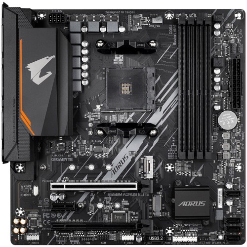 Материнская плата GIGABYTE B550M AORUS ELITE / AMD B550 AM4 4xDDR4-4733 2xM.2 4xSATA DVI-D HDMI / mATX