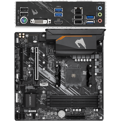 Материнская плата GIGABYTE B550M AORUS ELITE / AMD B550 AM4 4xDDR4-4733 2xM.2 4xSATA DVI-D HDMI / mATX