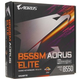 Материнская плата GIGABYTE B550M AORUS ELITE / AMD B550 AM4 4xDDR4-4733 2xM.2 4xSATA DVI-D HDMI / mATX