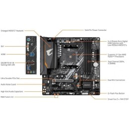 Материнская плата GIGABYTE B550M AORUS ELITE / AMD B550 AM4 4xDDR4-4733 2xM.2 4xSATA DVI-D HDMI / mATX