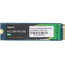 Накопитель M.2 2280 1TB Apacer AS2280P4 Client SSD AP1TBAS2280P4-1 PCIe Gen3x4 with NVMe, 3000/2000, IOPS 215/390K, MTBF 1.5M, 3D TLC, 800TBW, 0,73DWPD, RTL