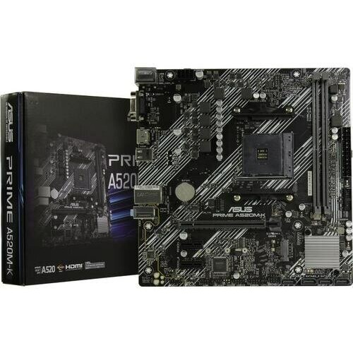 Материнская плата ASUS PRIME A520M-K AM4,A520,DDR4,M.2,HDMI,MB