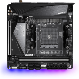 Материнская плата B550I AORUS PRO AX, Socket AM4, AMD B550, 2xDDR4-3200, HDMI+HDMI+DP, 1xPCI-Ex16, 4xSATA3(RAID 0,1,10), 2xM.2, 8 Ch Audio, 1x2,5GLan, WiFi, (0+2)xUSB2.0, (5+2)xUSB3.2, (1+0)xUSB 3.2 Type-C™, Mini-ITX, RTL {}