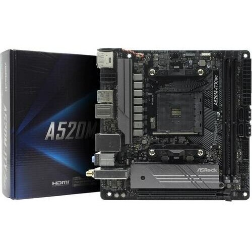 Материнская плата ASRock A520M-ITX/AC, RTL