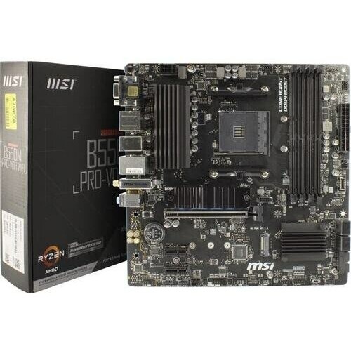 Материнская плата MSI B550M PRO-VDH WIFI Soc-AM4 AMD B550 4xDDR4 mATX AC`97 8ch(7.1) GbLAN RAID+HDMI+DP