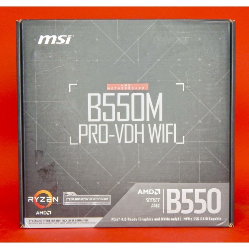 Материнская плата MSI B550M PRO-VDH WIFI Soc-AM4 AMD B550 4xDDR4 mATX AC`97 8ch(7.1) GbLAN RAID+HDMI+DP
