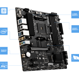 Материнская плата MSI B550M PRO-VDH WIFI Soc-AM4 AMD B550 4xDDR4 mATX AC`97 8ch(7.1) GbLAN RAID+HDMI+DP