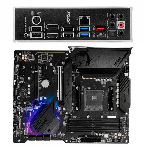 Материнская плата MSI MPG B550 GAMING PLUS Soc-AM4 AMD B550 4xDDR4 ATX AC`97 8ch(7.1) GbLAN RAID+HDMI+DP
