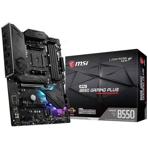 Материнская плата MSI MPG B550 GAMING PLUS Soc-AM4 AMD B550 4xDDR4 ATX AC`97 8ch(7.1) GbLAN RAID+HDMI+DP