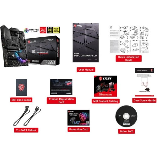 Материнская плата MSI MPG B550 GAMING PLUS Soc-AM4 AMD B550 4xDDR4 ATX AC`97 8ch(7.1) GbLAN RAID+HDMI+DP