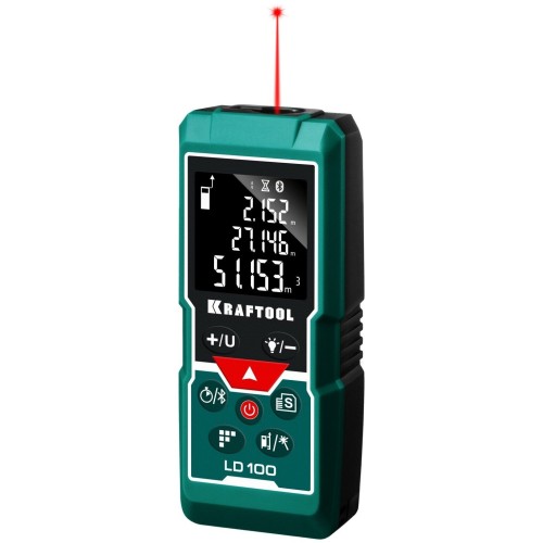 Дальномер KRAFTOOL "LD-100" лазерный, дальность 5см - 100м, точность 1,5 мм, 34765