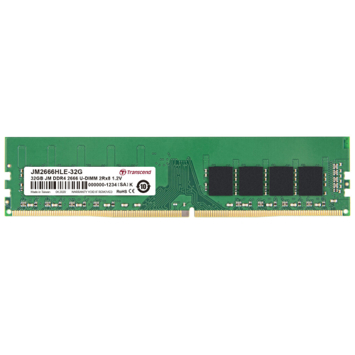 Модуль памяти Transcend Модуль памяти Transcend 32GB JM DDR4 2666Mhz U-DIMM 2Rx8 2Gx8 CL19 1.2V